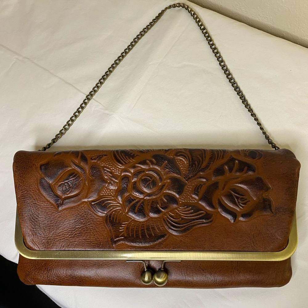 Rare Patricia Nash vintage Kisslock leather bag